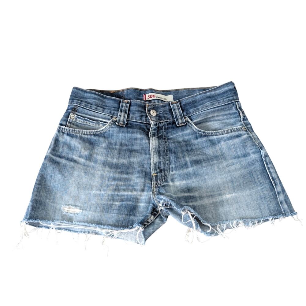 Levi's Women's Size 31 506 Standard Cut Off Denim Light Wash Jean Shorts